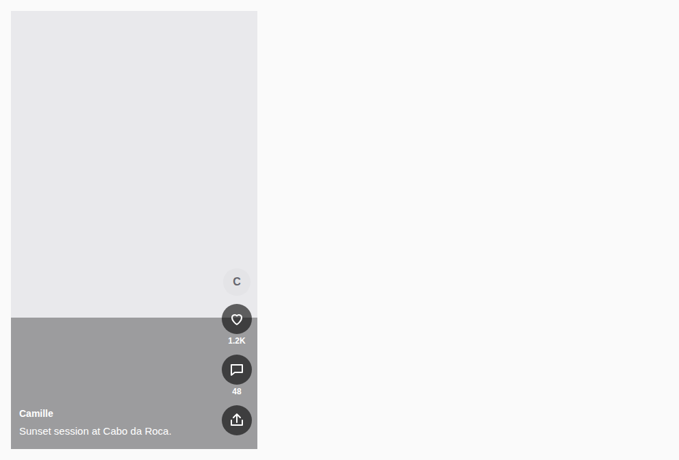 Screen — Feed, as React Native renders it
