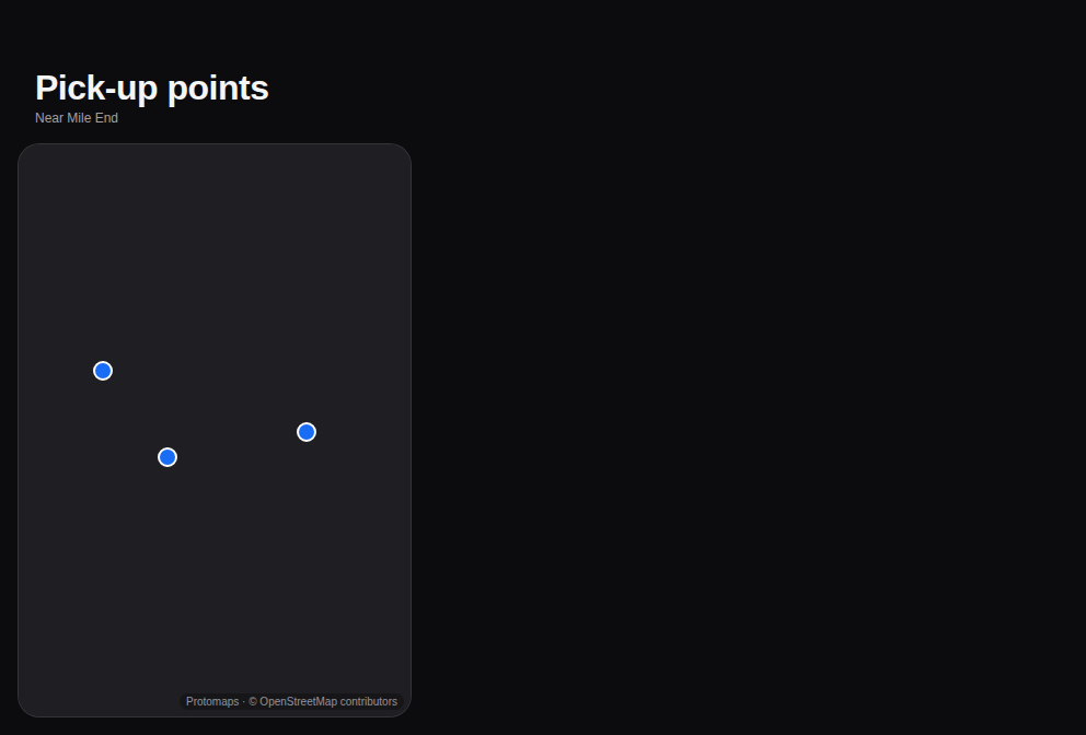 Screen — Map, as React Native renders it