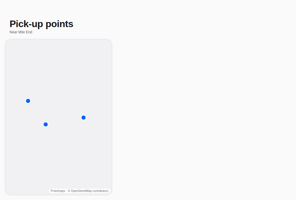 Screen — Map, as React Native renders it