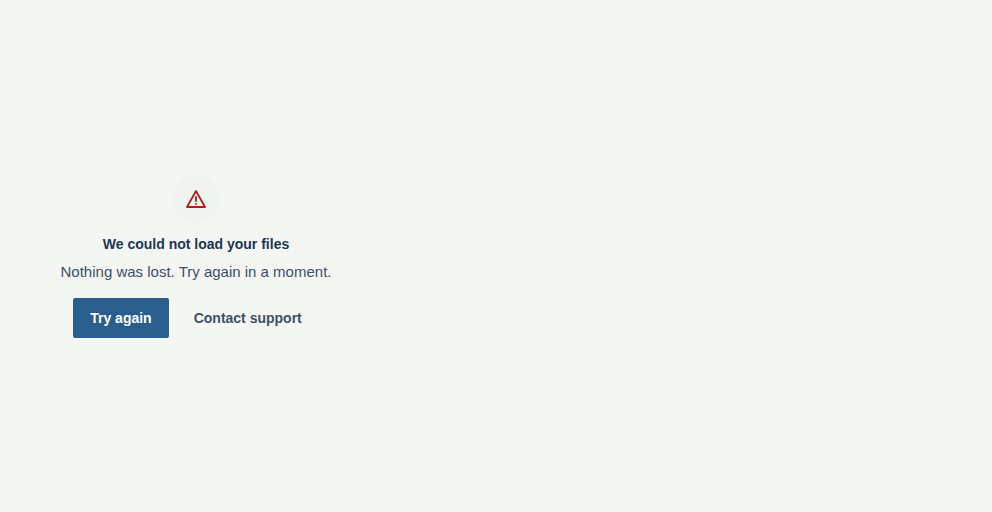 State screen — Error, as React Native renders it